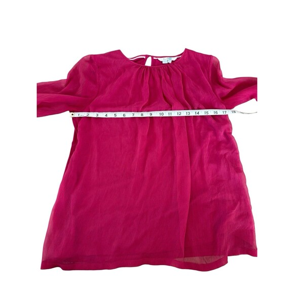 Boden Pink Blouse Gauzy Sheer Overlay Romantic Boho Chic Size 8 Preppy Top - Picture 3 of 6